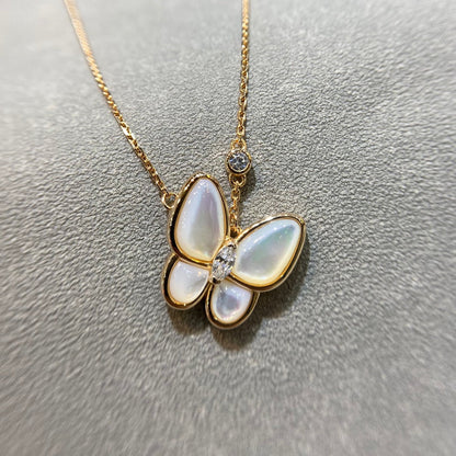 [Love More]BUTTERFLY MOP DIAMOND NECKLACE