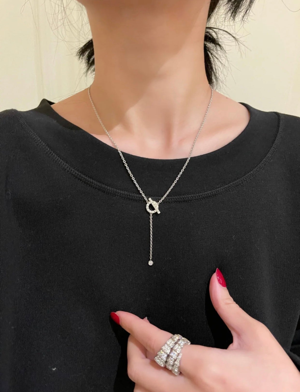 [Love More]FINESSE SILVER DIAMOND NECKLACE