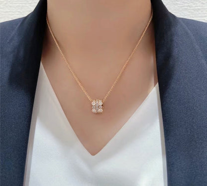 [Love More]BEE LOVE DIAMOND PAVED 3 ROW NECKLACE