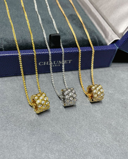 [Love More]BEE LOVE DIAMOND PAVED 3 ROW NECKLACE