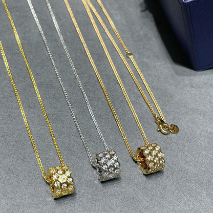 [Love More]BEE LOVE DIAMOND PAVED 3 ROW NECKLACE