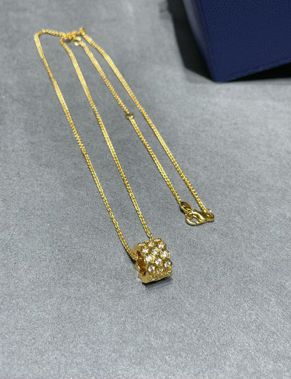 [Love More]BEE LOVE DIAMOND PAVED 3 ROW NECKLACE