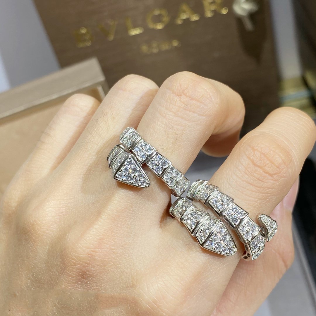 [Love More]SERPENTI RING SILVER DIAMOND PAVED