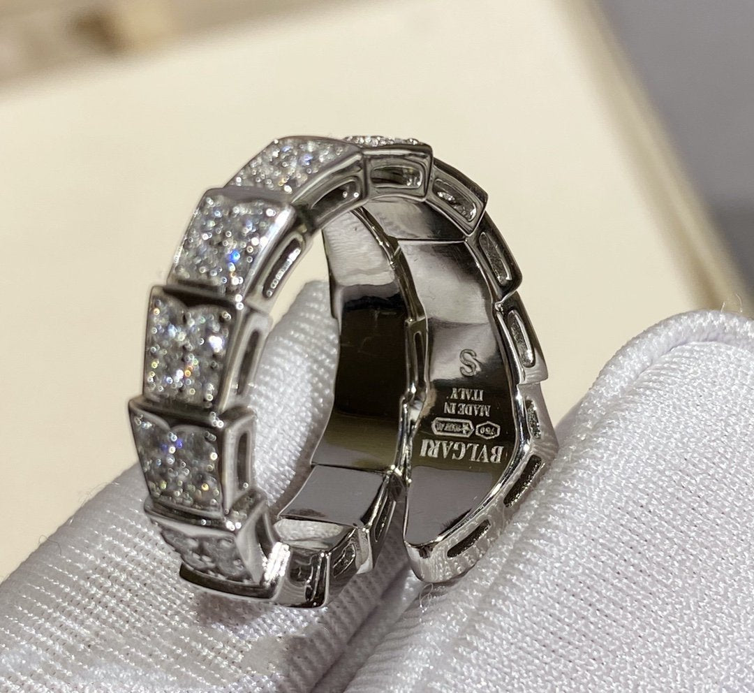 [Love More]SERPENTI RING SILVER DIAMOND PAVED