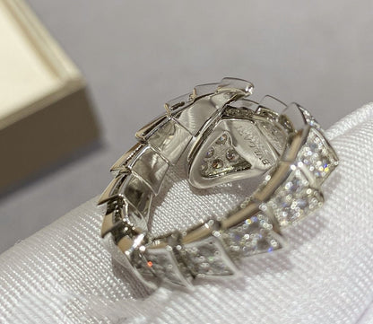 [Love More]SERPENTI LARGE RING SILVER DIAMOND PAVED