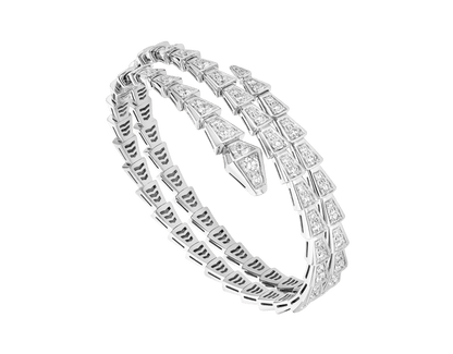 [Love More]SERPENTI ARMBAND SILBER DIAMANT DOPPELREIHIG