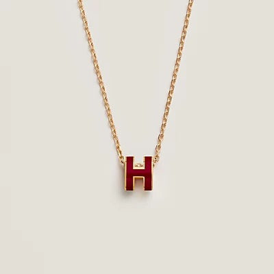 [Love More]HM CLIC ROTE EMAILLE GOLD HALSKETTE