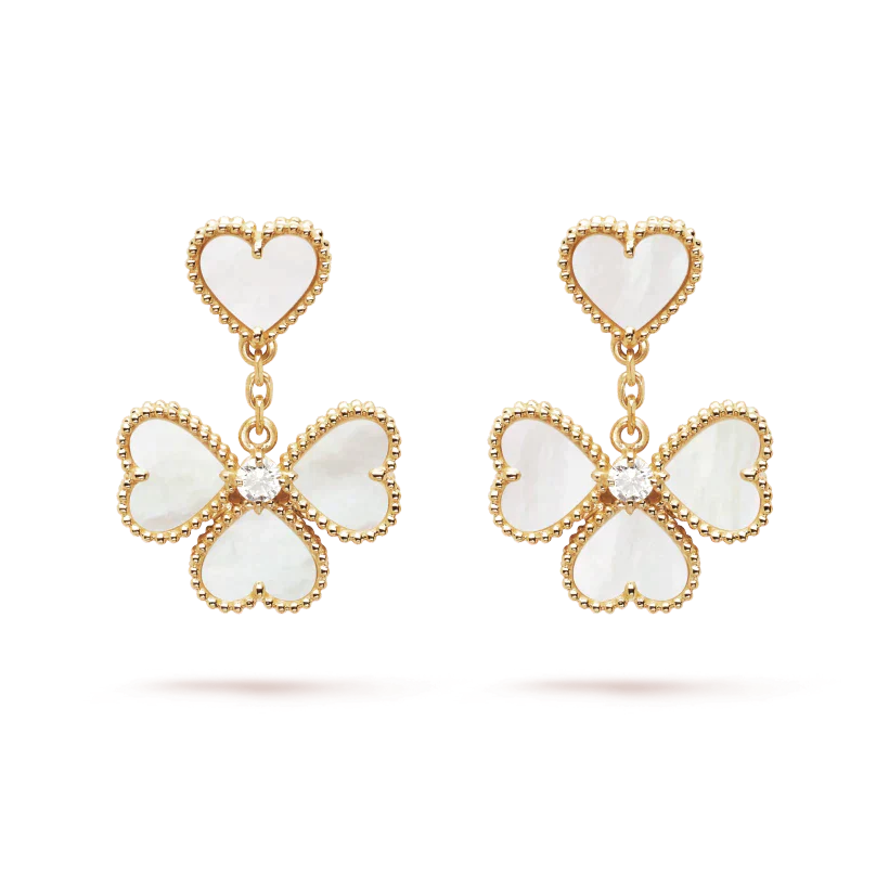 [Love More]CLOVER SWEET WHITE MOP EARRINGS