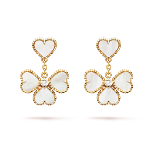 [Love More]CLOVER SWEET WHITE MOP EARRINGS