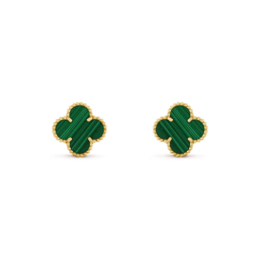 [Love More]CLOVER MEDIUM 1 MOTIFS MALACHITE  EARRINGS