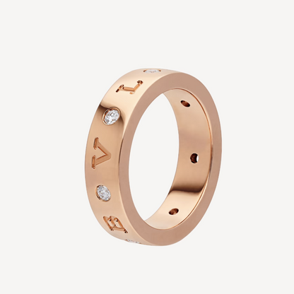 [Love More]ZERO 1 ESSENTIAL ROSA GOLD BAND MIT DIAMANTEN RING