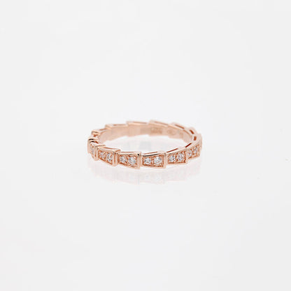 [Love More]SERPENTI RING PINK GOLD DIAMOND PAVED 3MM