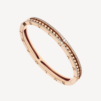 [Love More]ZERO 1 SPIRAL-ARMBAND AUS ROSÉGOLD MIT DIAMANTEN