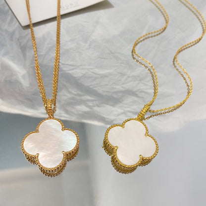 [Love More]CLOVER 25MM MOP LARGE PENDANT NECKLACE