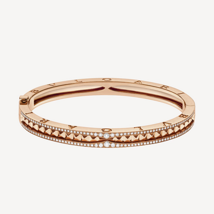 [Love More]ZERO 1 SPIRAL-ARMBAND AUS ROSÉGOLD MIT DIAMANTEN