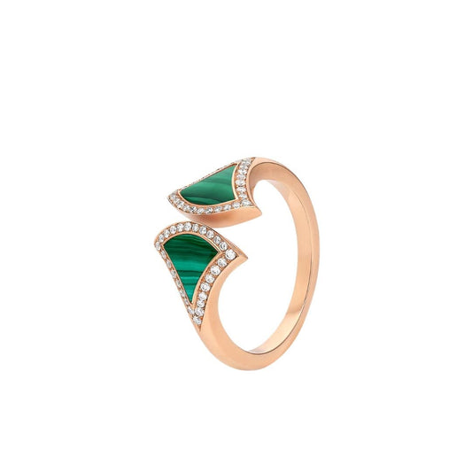 [Love More]DREAM MALACHITE DIAMOND OPEN RING