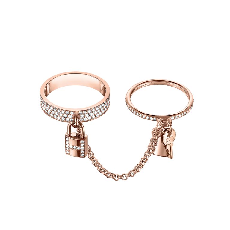 [Love More]HM KELLY CLOCHETTE DOPPELRING MIT DIAMANTEN