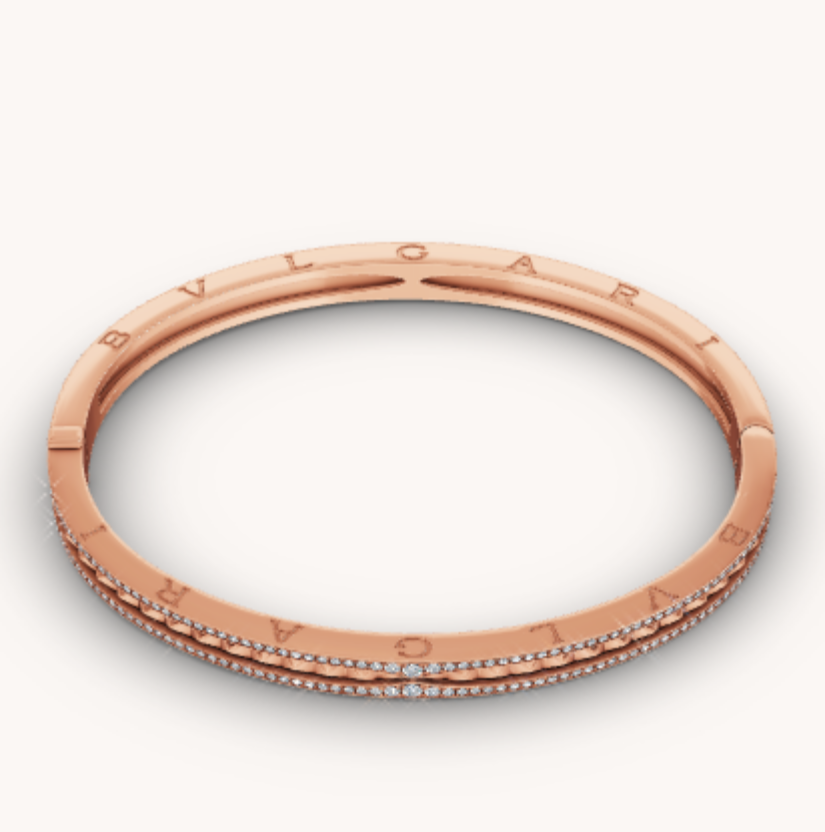 [Love More]ZERO 1 SPIRAL-ARMBAND AUS ROSÉGOLD MIT DIAMANTEN