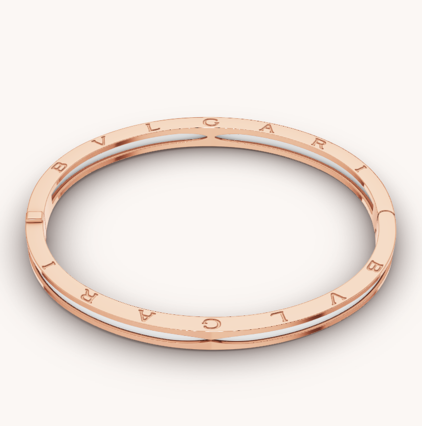 [Love More]ZERO 1 ROSA GOLD MIT WEISSEM KERAMIKARMBAND