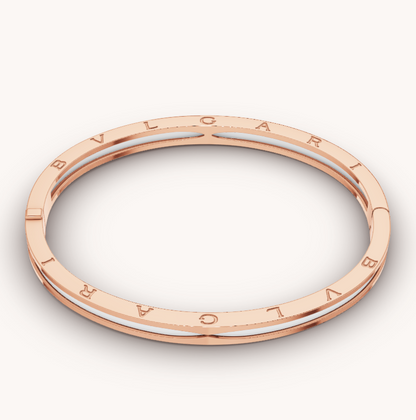 [Love More]ZERO 1 ROSA GOLD MIT WEISSEM KERAMIKARMBAND