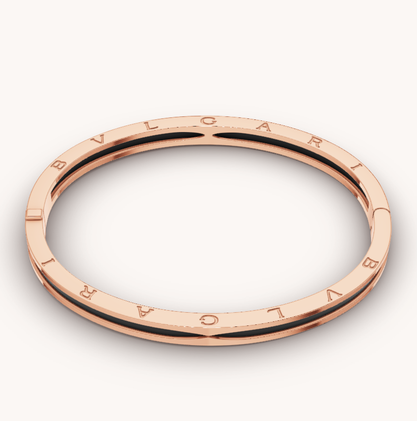 [Love More]ZERO 1 ROSA GOLD MIT SCHWARZEM KERAMIKARMBAND