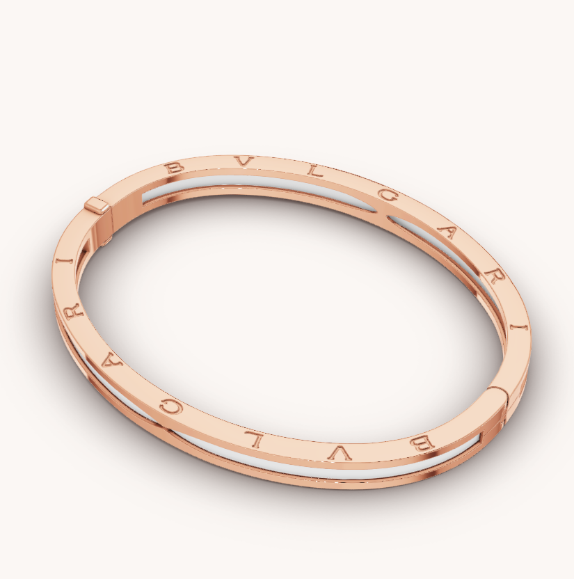 [Love More]ZERO 1 ROSA GOLD MIT WEISSEM KERAMIKARMBAND