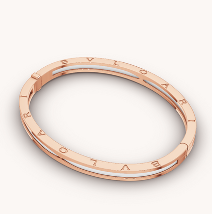 [Love More]ZERO 1 ROSA GOLD MIT WEISSEM KERAMIKARMBAND