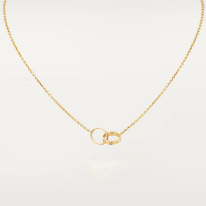 [Love More]LOVE NECKLACE DOUBLE RING GOLD