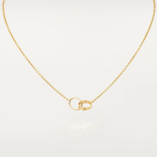 [Love More]LOVE NECKLACE DOUBLE RING GOLD