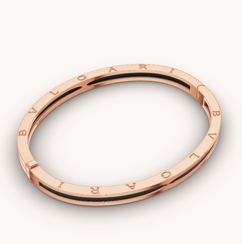 [Love More]ZERO 1 ROSA GOLD MIT SCHWARZEM KERAMIKARMBAND