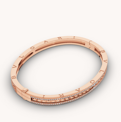 [Love More]ZERO 1 SPIRAL-ARMBAND AUS ROSÉGOLD MIT DIAMANTEN