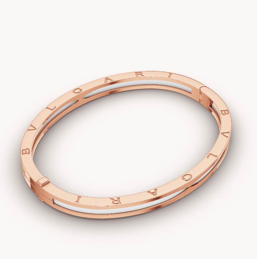 [Love More]ZERO 1 ROSA GOLD MIT WEISSEM KERAMIKARMBAND