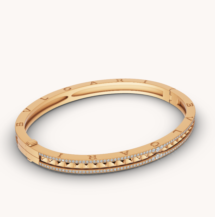 [Love More]ZERO 1 SPIRAL UND PAVED DIAMANTEN GOLDARMBAND