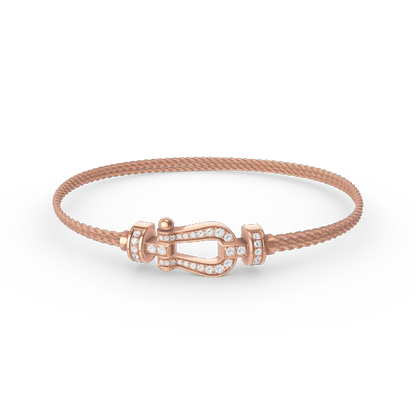 [Love More]FORCE KLEINES HUFEISEN-DIAMANTKETTEN-SEILARMBAND