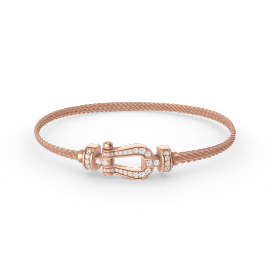 [Love More]FORCE KLEINES HUFEISEN-DIAMANTKETTEN-SEILARMBAND