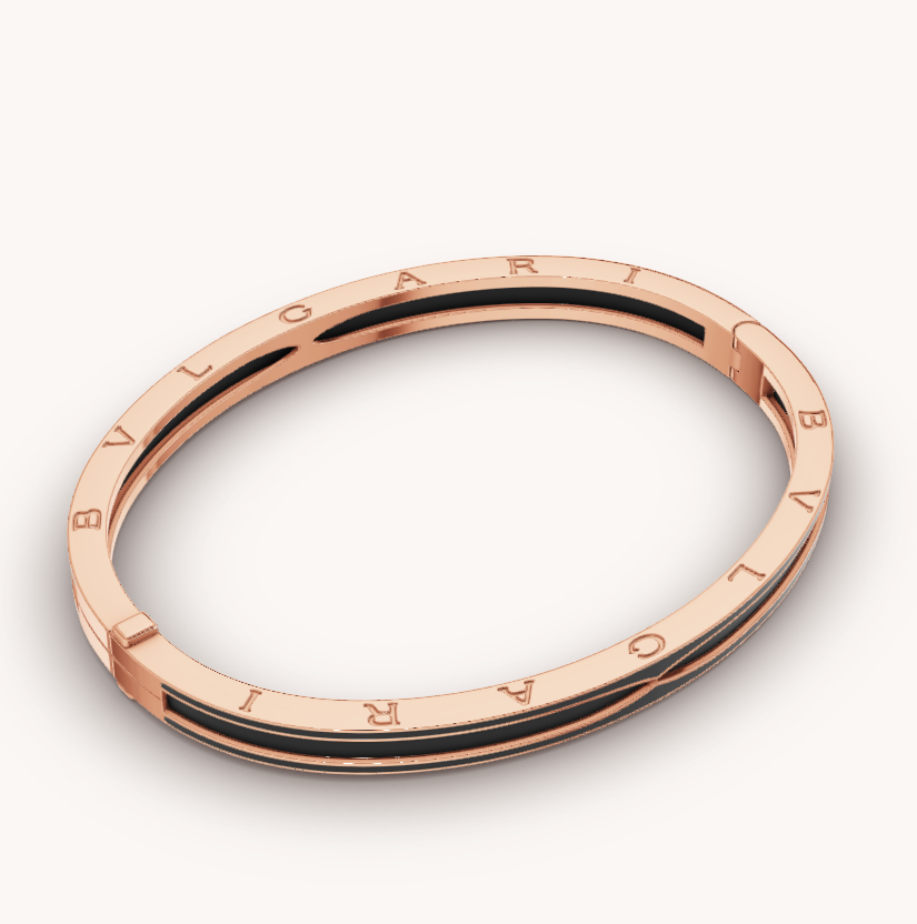 [Love More]ZERO 1 PINK GOLD WITH MATTE BLACK CERAMIC BRACELET