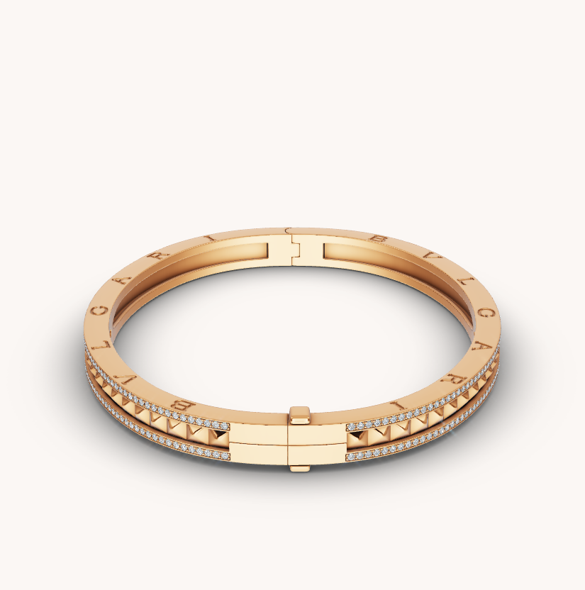 [Love More]ZERO 1 SPIRAL UND PAVED DIAMANTEN GOLDARMBAND