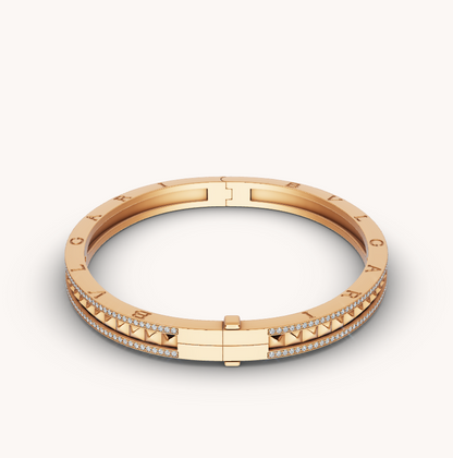 [Love More]ZERO 1 SPIRAL UND PAVED DIAMANTEN GOLDARMBAND