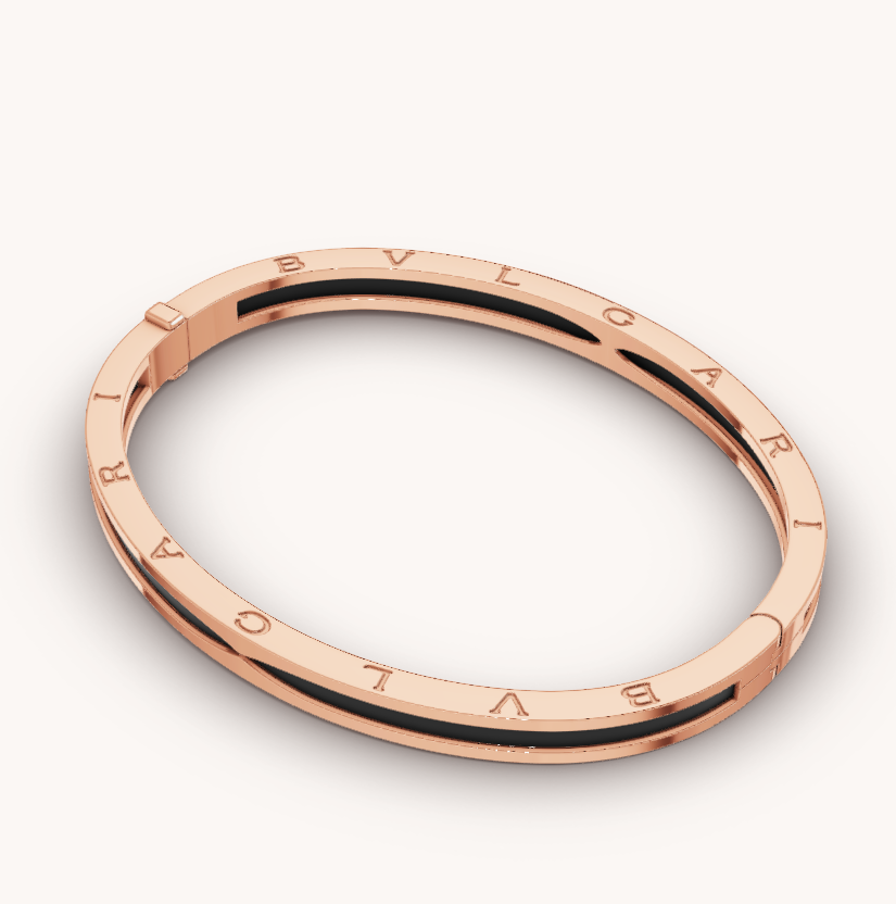 [Love More]ZERO 1 ROSA GOLD MIT SCHWARZEM KERAMIKARMBAND