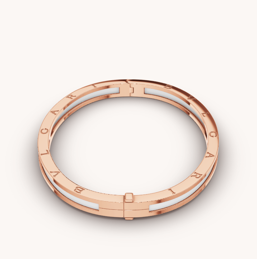 [Love More]ZERO 1 ROSA GOLD MIT WEISSEM KERAMIKARMBAND