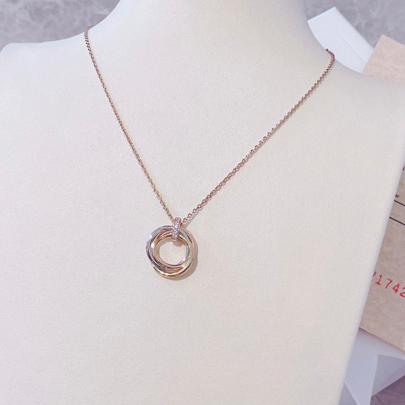 [Love More]TRINITY NECKLACE GOLD  DIAMONDS