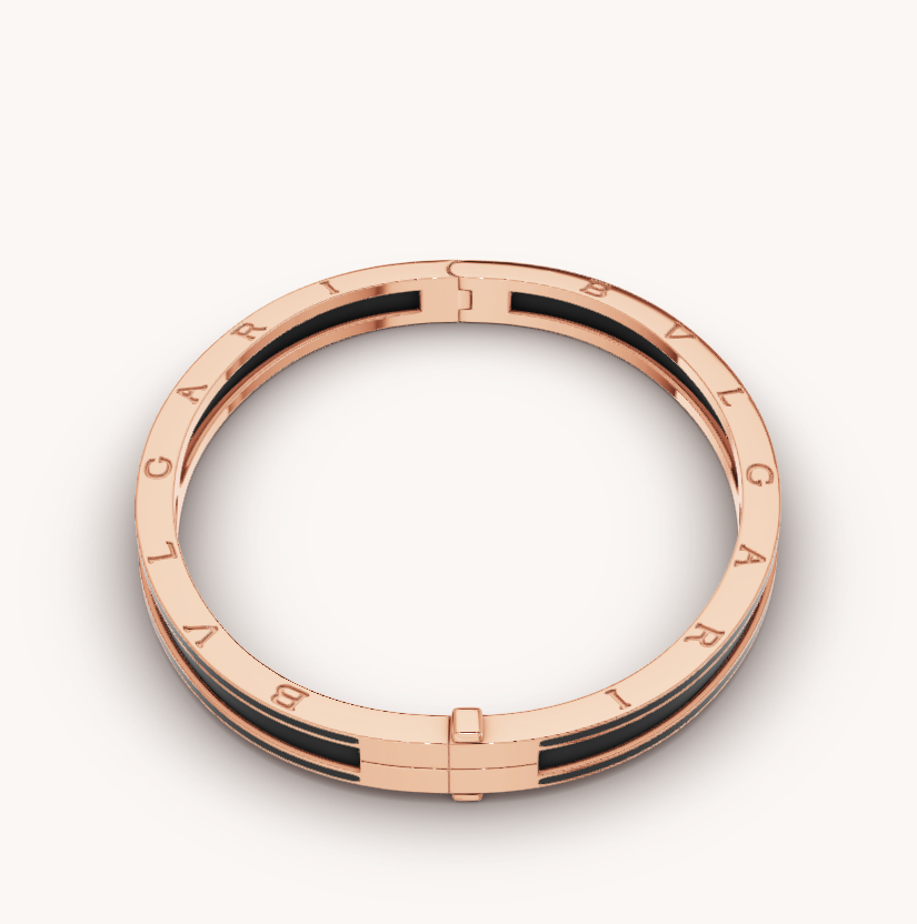 [Love More]ZERO 1 ROSA GOLD MIT MATTSCHWARZEM KERAMIKARMBAND