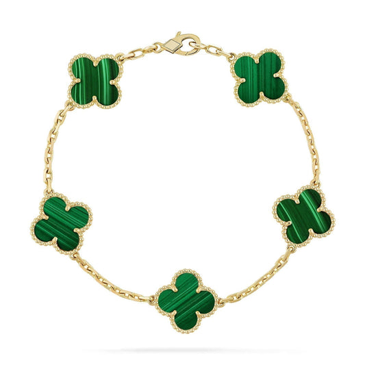 [Love More]CLOVER 5 MOTIFS MALACHIT ARMBAND 