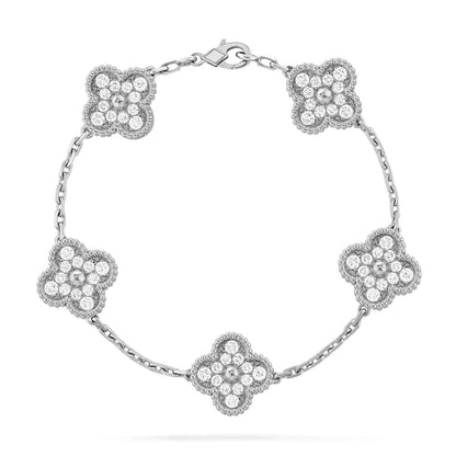 [Love More]CLOVER 5 MOTIFS  DIAMOND BRACELET SILVER