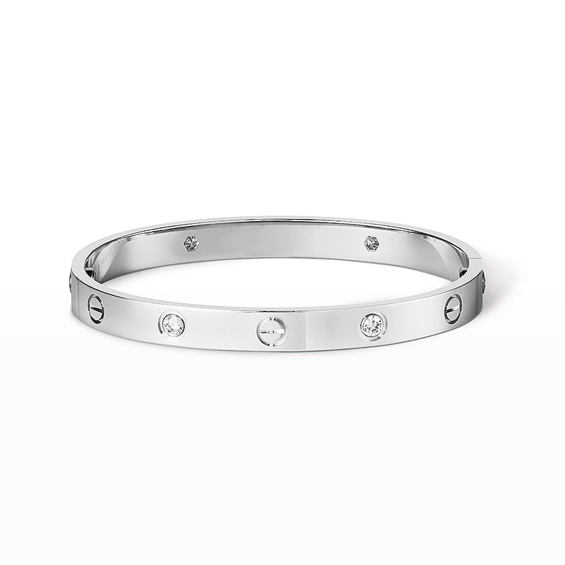 [Love More] LIEBESARMBAND 6,1 MM 4 DIAMANTEN 