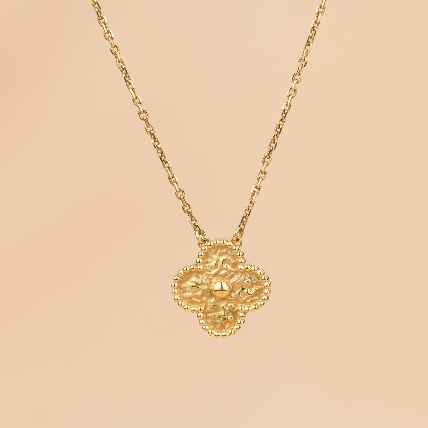 [Love More]CLOVER 15MM  BRONZING NECKLACE