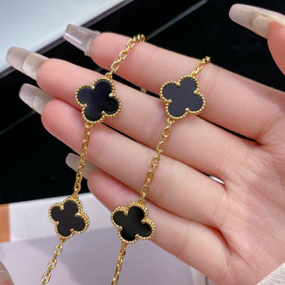 [Love More]CLOVER 10 MOTIFS ONYX NECKLACE