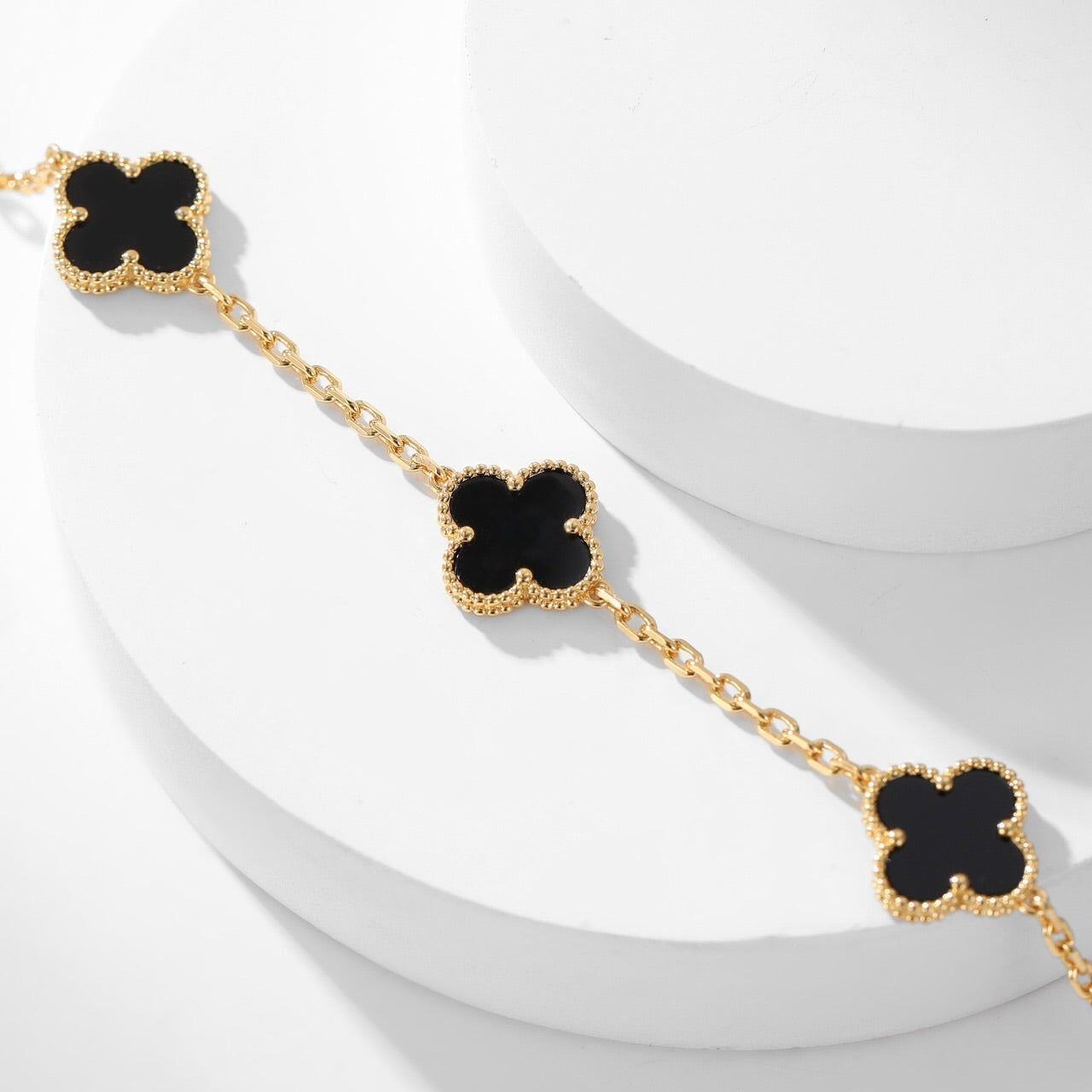 [Love More]CLOVER 10 MOTIFS ONYX NECKLACE