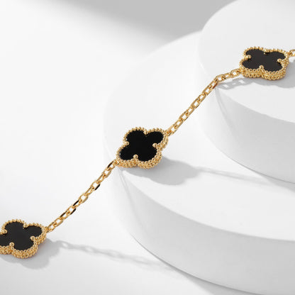 [Love More]CLOVER 10 MOTIFS ONYX NECKLACE