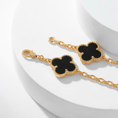 [Love More]CLOVER 10 MOTIFS ONYX NECKLACE